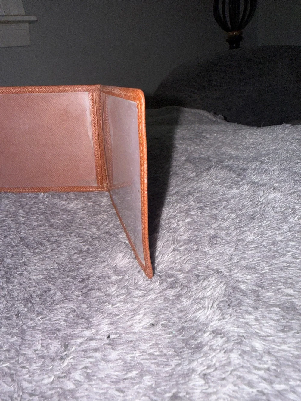 Vintage Louis Vuitton Taiga Leather Bifold Photo ID Card Holder Brown